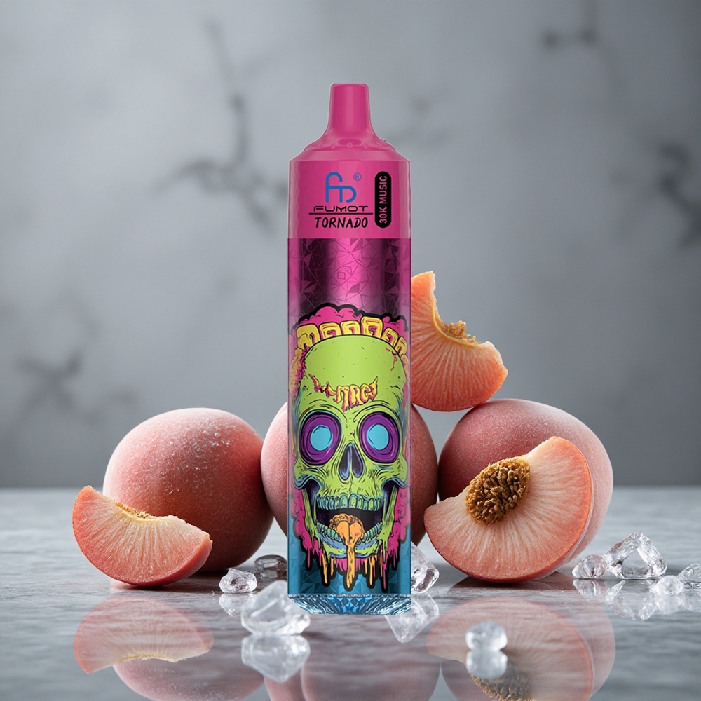 Fumot RandM Tornado 30000 Puffs Pêssego Gelo 30mL Recarregável Brazil vape wholesale