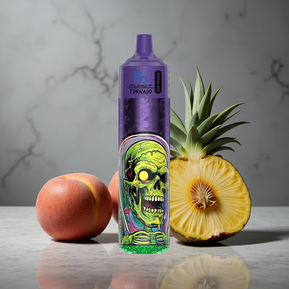 Fumot RandM Tornado 30000 Puffs Pêssego Manga Abacaxi 30mL LED Brazil vape wholesale