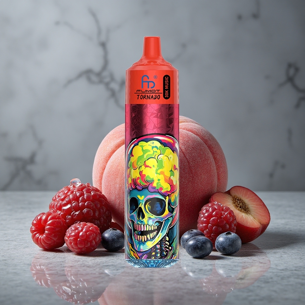 Fumot RandM Tornado 30000 Puffs Pêssego e Frutas Vermelhas 30mL Recarregável Brazil vape wholesale