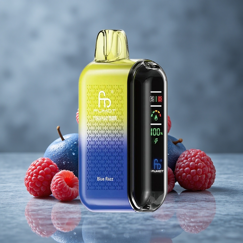 Fumot Tornado 20000 Puffs Blue Razz Dual Mesh Coil 20ml Capacidade Brasil vape wholesale