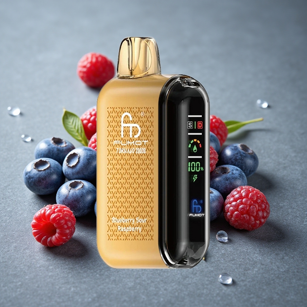 Fumot Tornado 20000 Puffs Blueberry Framboesa Azeda Dual Mesh Coil Brazil vape wholesale