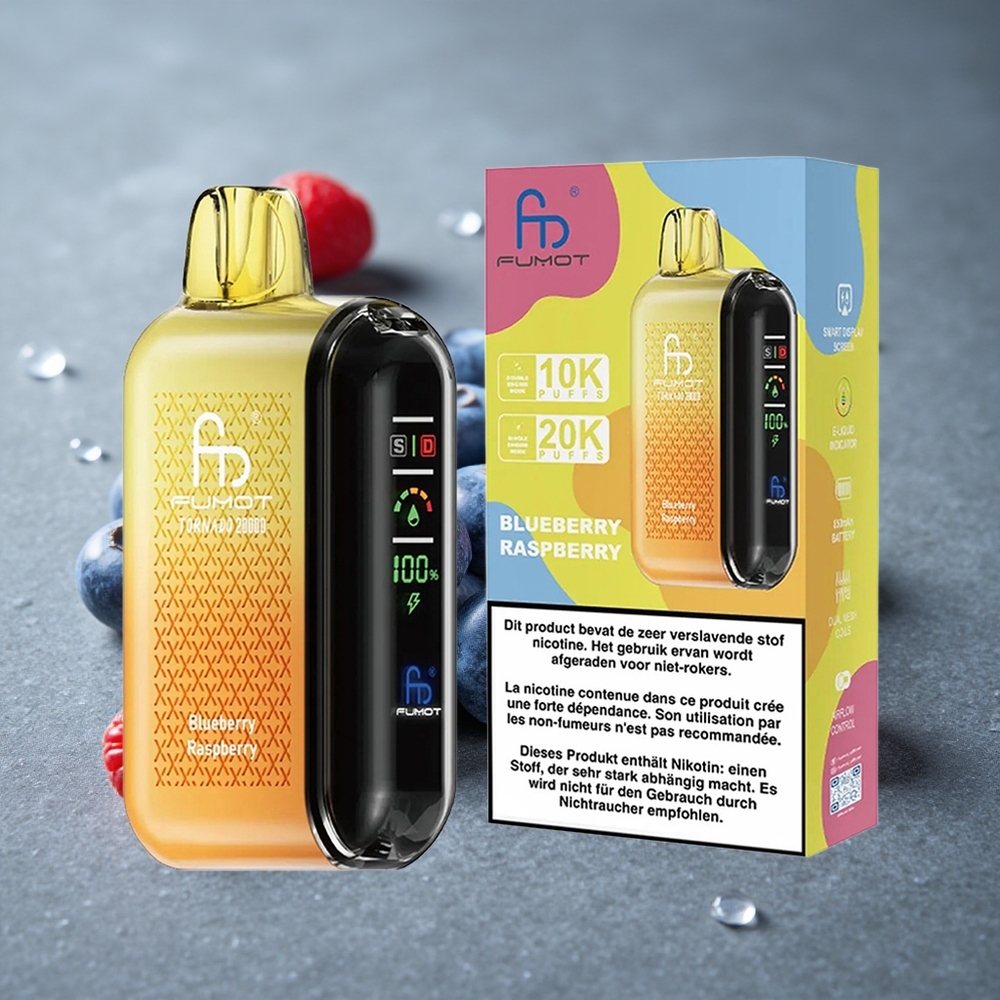 Fumot Tornado 20000 Puffs Blueberry Framboesa Dual Mesh Coil Brazil vape wholesale
