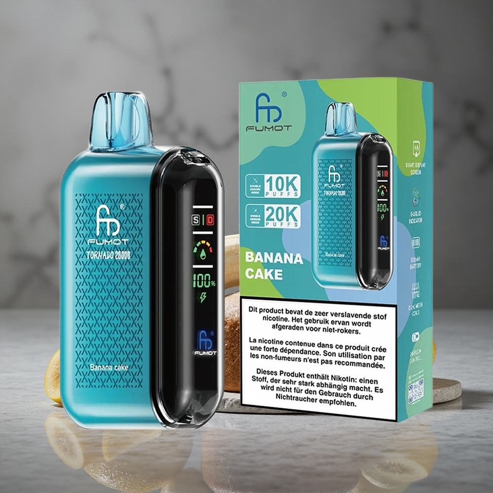 Fumot Tornado 20000 Puffs Bolo de Banana 20ml Capacidade de Líquido Brazil vape wholesale