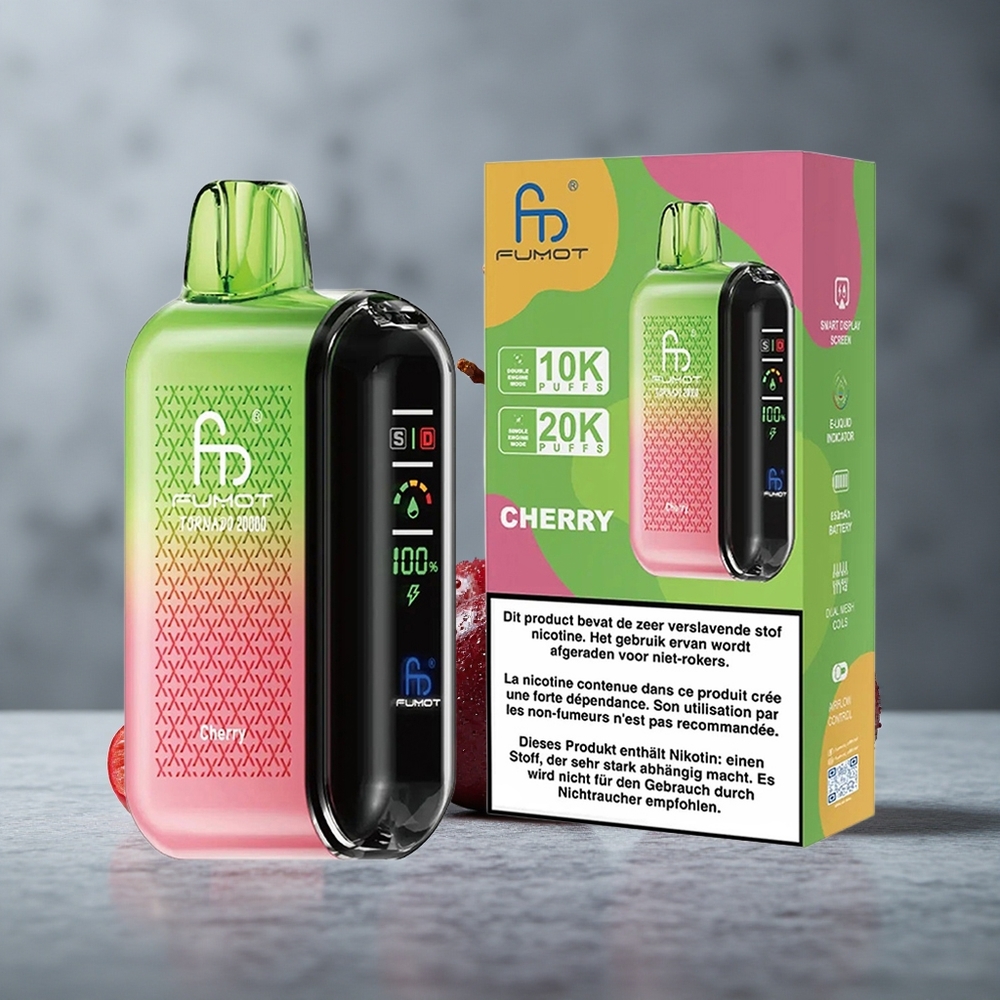Fumot Tornado 20000 Puffs Cereja Dual Mesh Coil Brazil vape wholesale