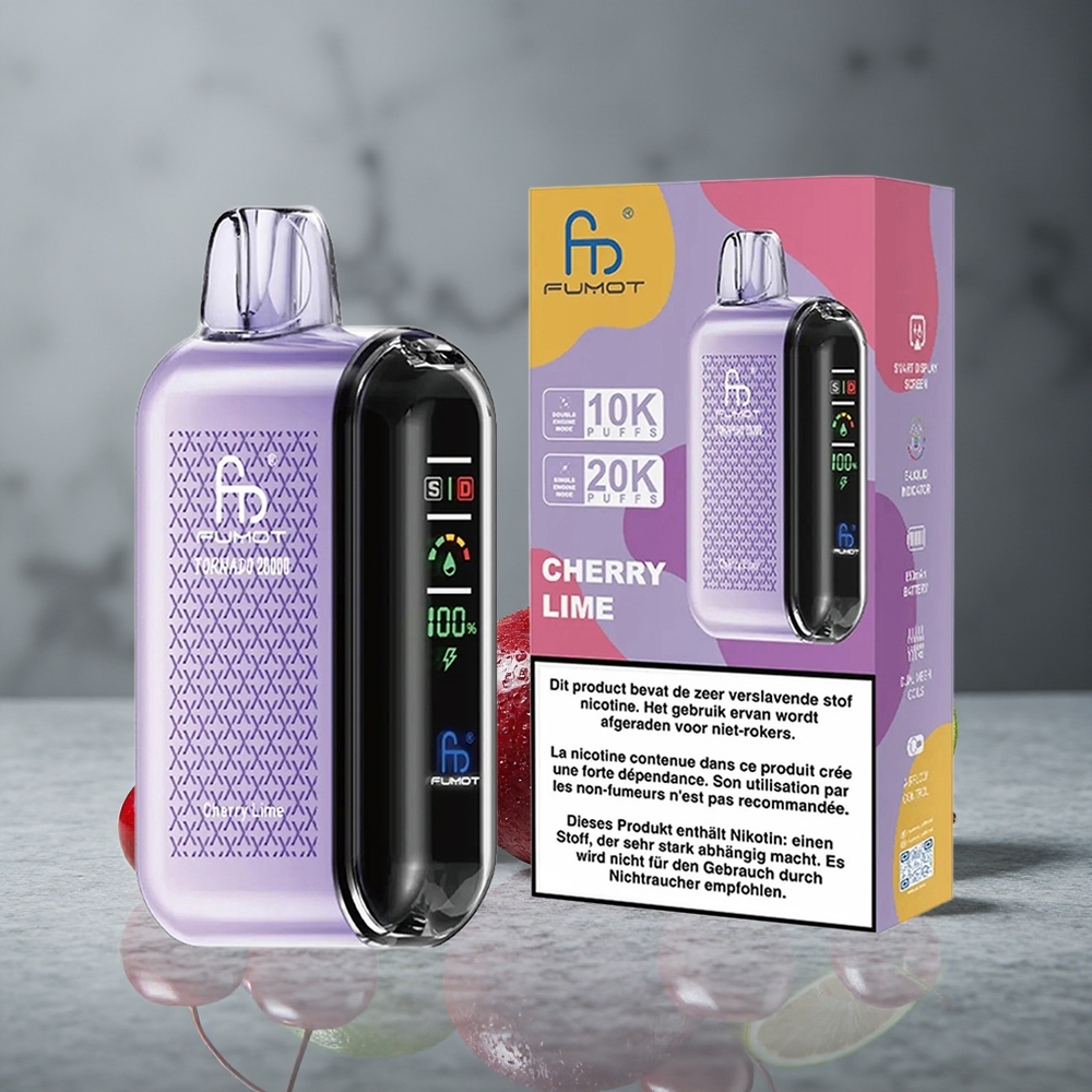 Fumot Tornado 20000 Puffs Cereja Lima Dual Mesh Coil Brazil vape wholesale