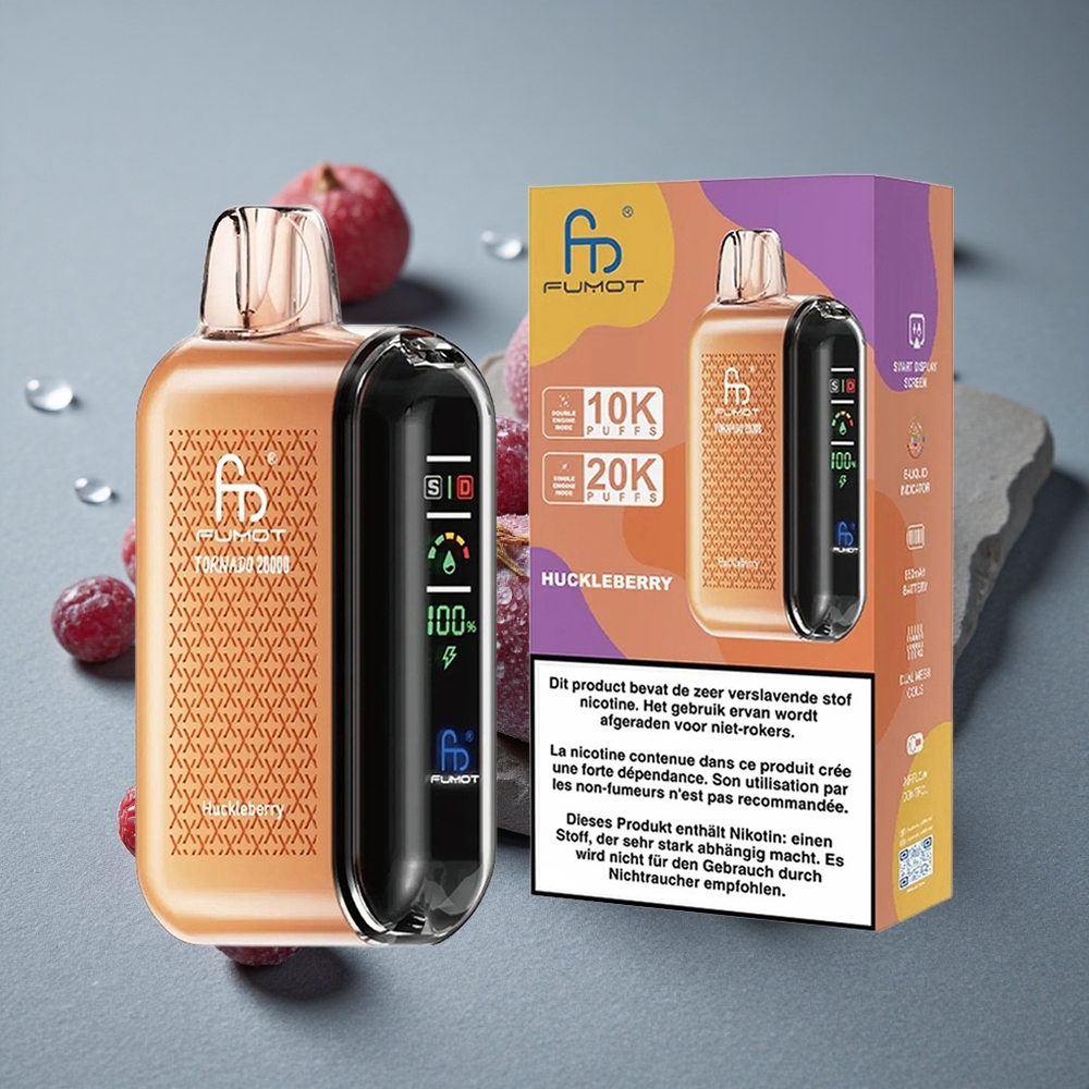 Fumot Tornado 20000 Puffs Huckleberry Amora Dual Mesh Coil Brazil vape wholesale