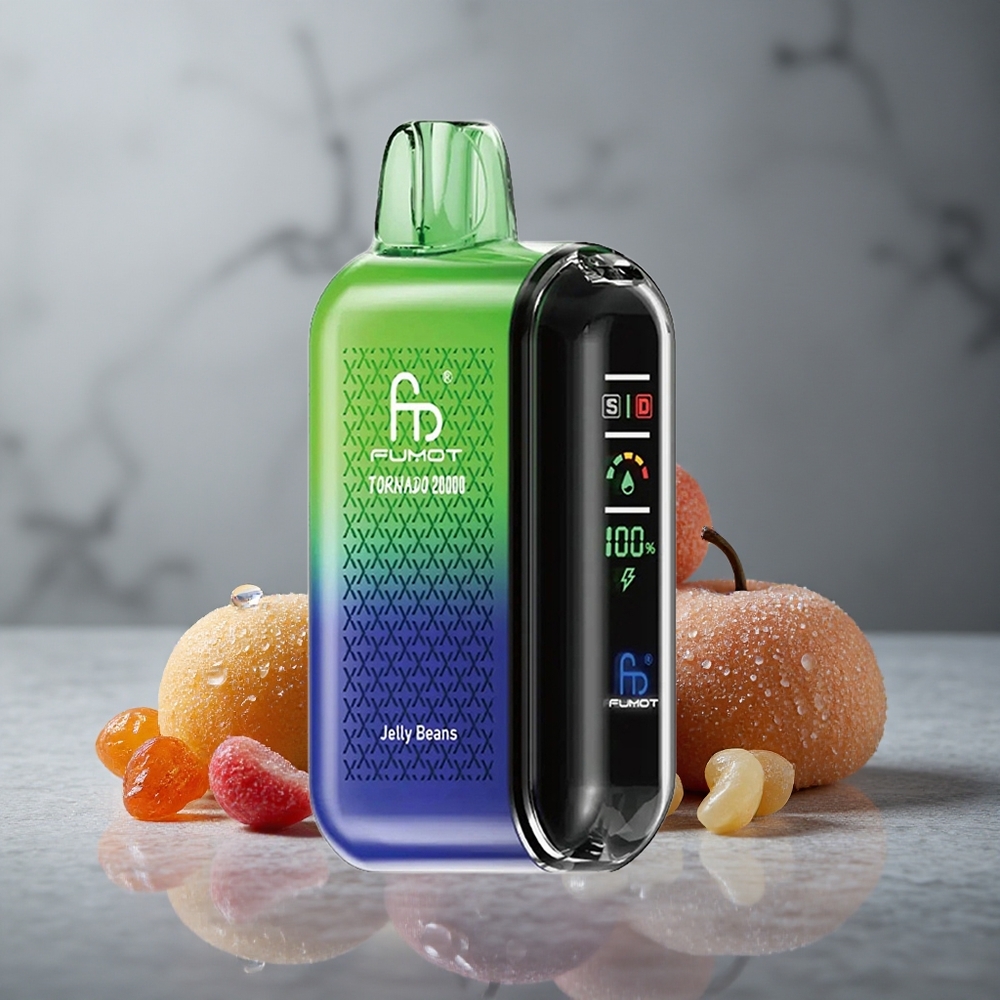 Fumot Tornado 20000 Puffs Jelly Beans Feijão Doce com Dual Mesh Coil Brazil vape wholesale