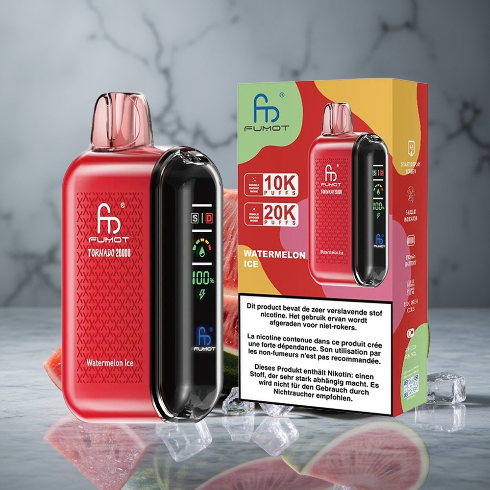 Fumot Tornado 20000 Puffs Melancia Gelo com Bateria Recarregável 850mAh Brazil vape wholesale