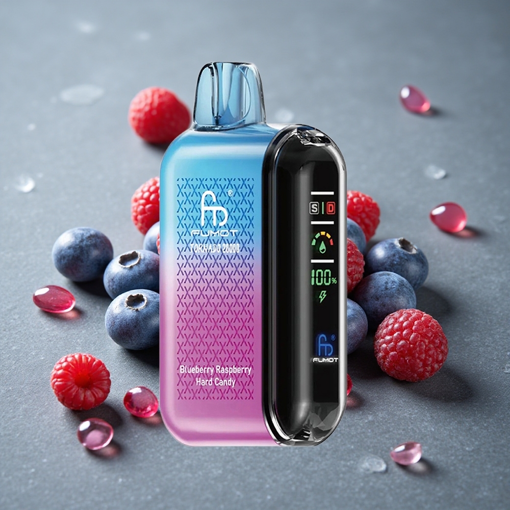 Fumot Tornado 20000 Puffs Mirtilo Framboesa Doce Açucarado com Bateria Recarregável 850mAh Brazil vape wholesale