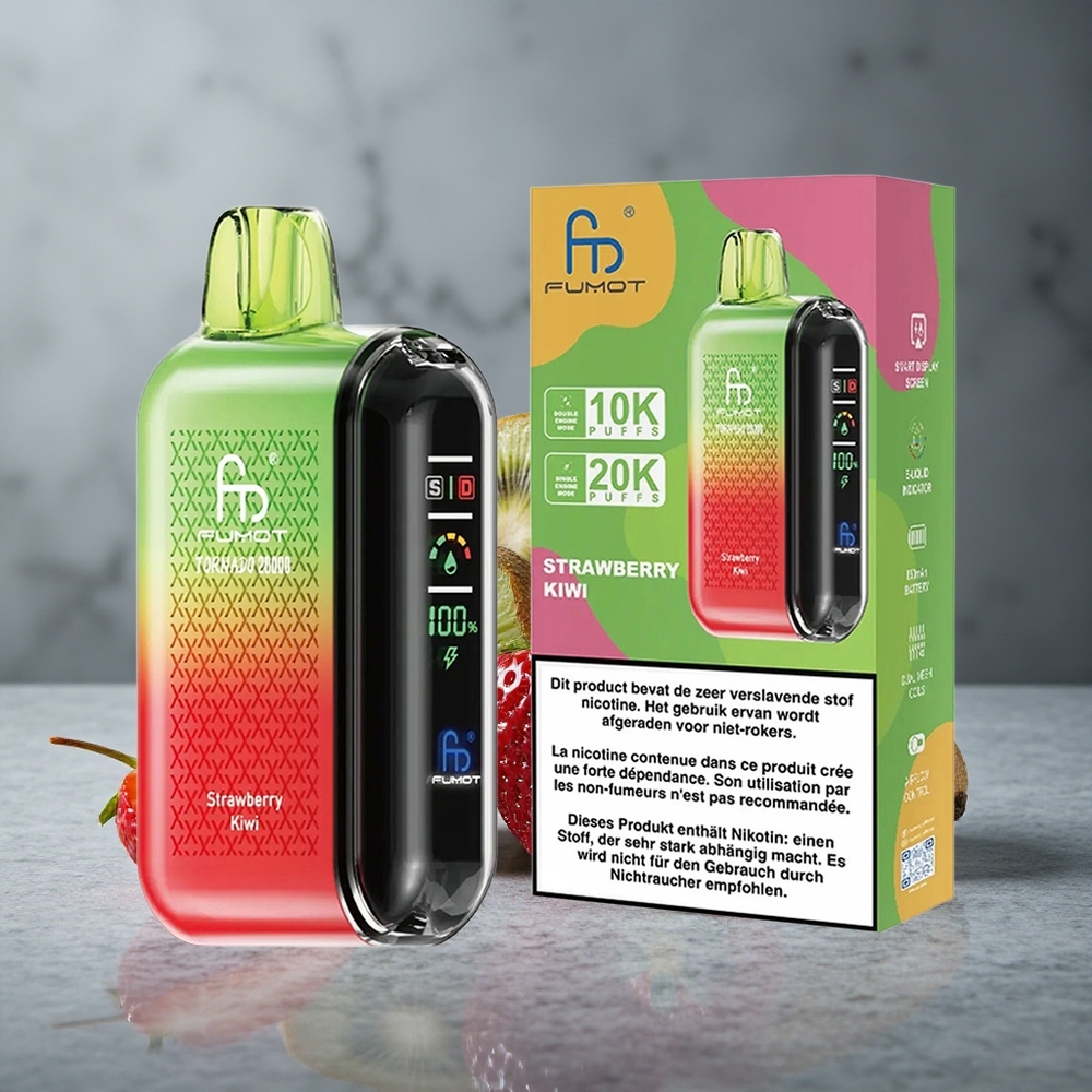 Fumot Tornado 20000 Puffs Morango Kiwi Dual Mesh Coil Brazil vape wholesale