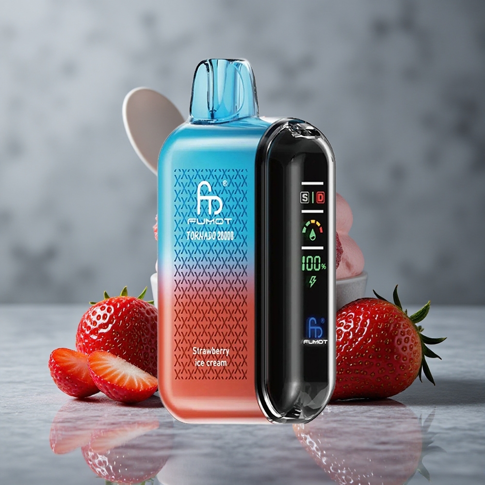 Fumot Tornado 20000 Puffs Morango Sorvete com Bateria Recarregável 850mAh Brazil vape wholesale