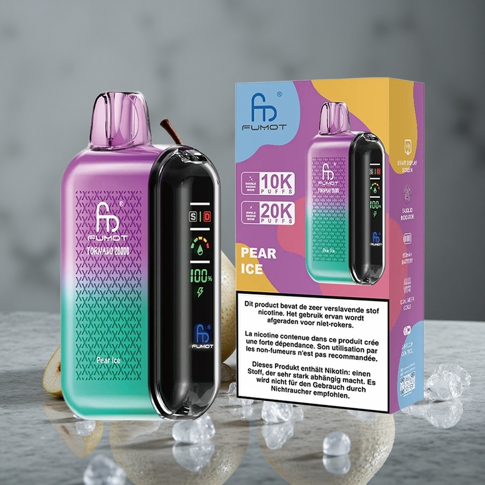 Fumot Tornado 20000 Puffs Pérola Gelo Dual Mesh Coil Brazil vape wholesale