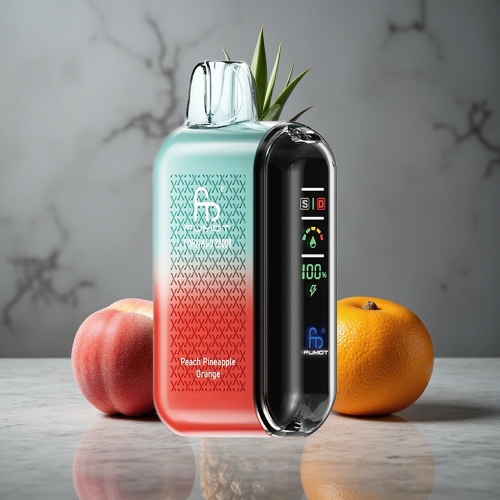 Fumot Tornado 20000 Puffs Pêssego Abacaxi Laranja Dual Mesh Coil Brazil vape wholesale