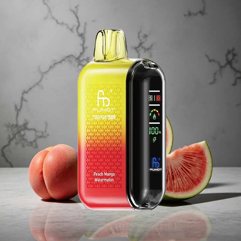 Fumot Tornado 20000 Puffs Pêssego Manga Melancia Dual Mesh Coil Brazil vape wholesale