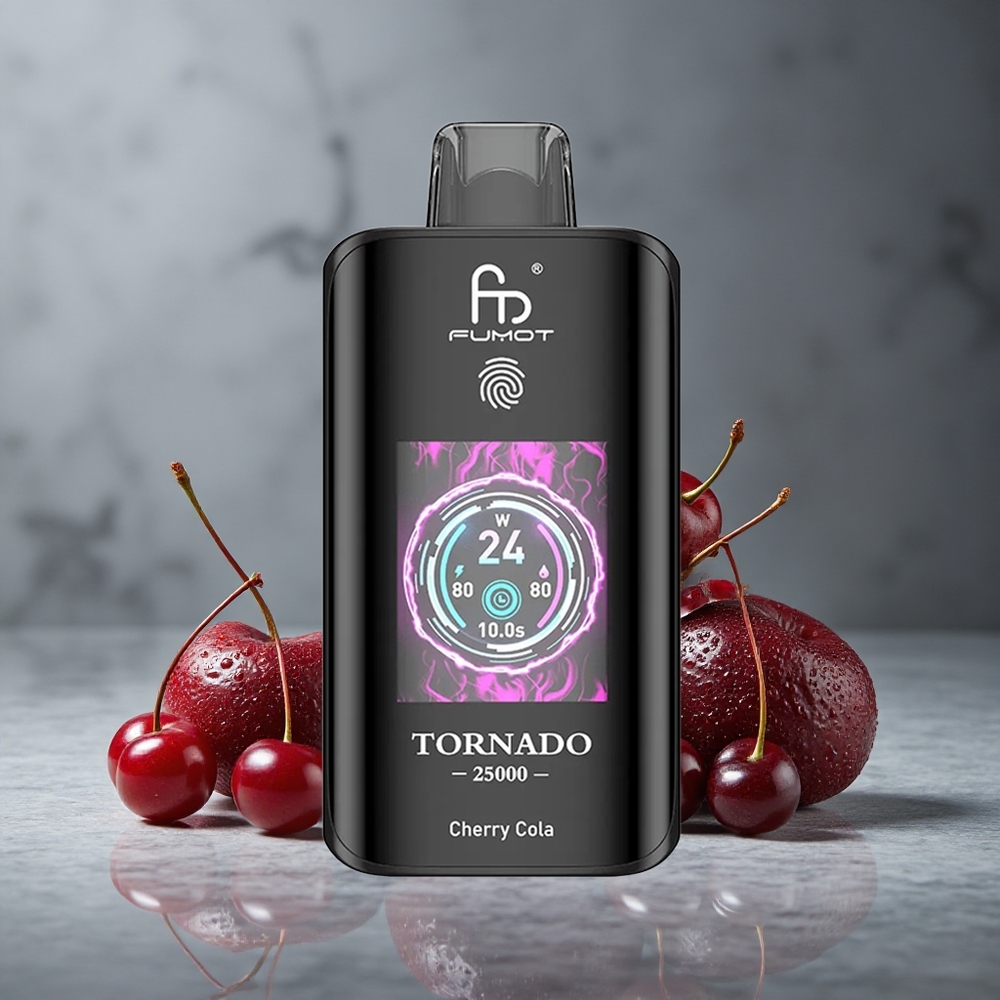 Fumot Tornado 25000 Puffs Cereja Cola HD Screen Brazil vape wholesale