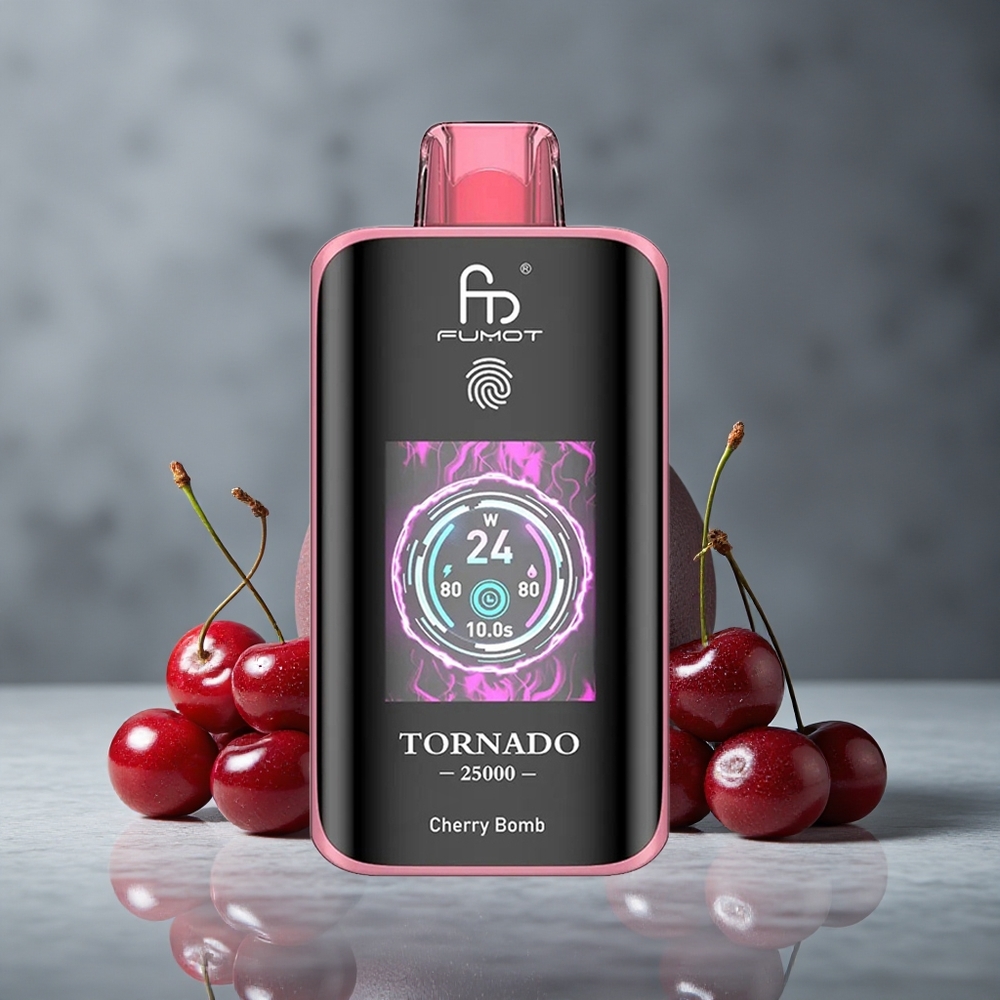 Fumot Tornado 25000 Puffs Cherry Bomb Cereja Tela HD Brazil vape wholesale