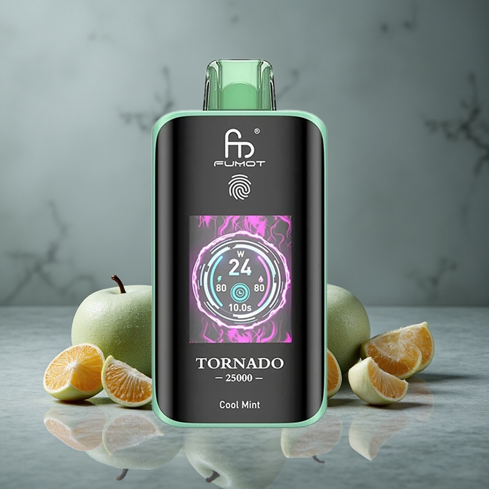 Fumot Tornado 25000 Puffs Cool Mint Menta Refrescante Tela HD Brazil vape wholesale