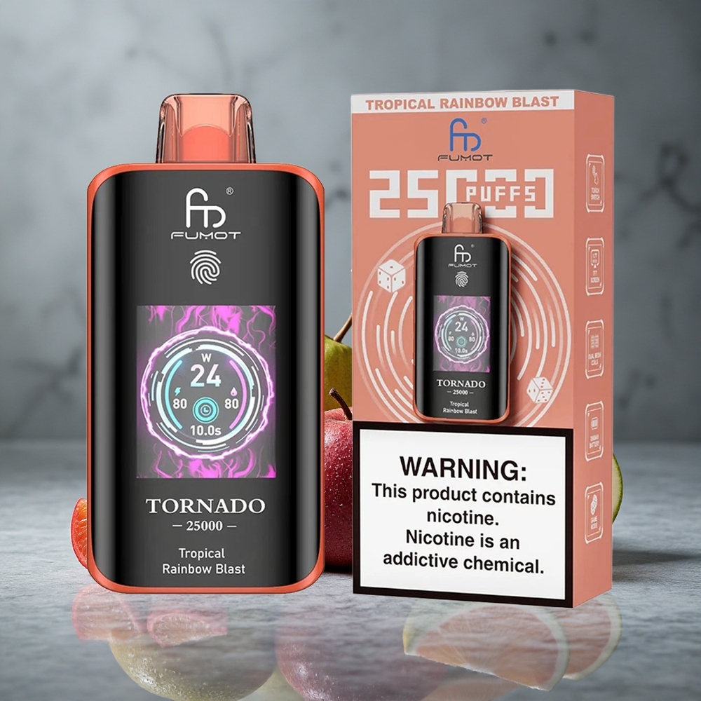 Fumot Tornado 25000 Puffs Explosão Tropical do Arco-Íris Tela HD Brazil vape wholesale
