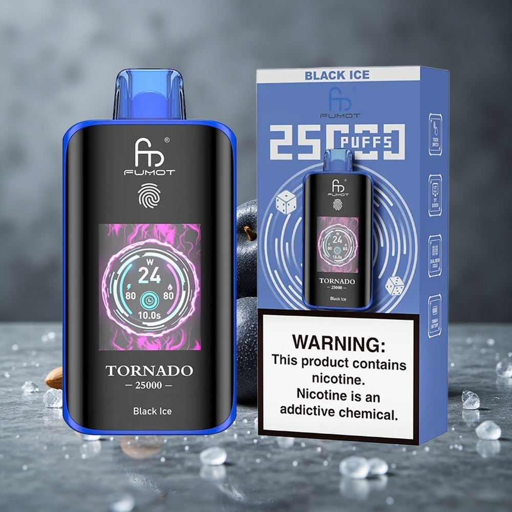 Fumot Tornado 25000 Puffs Gelo Negro Tela HD 20ml E-líquido Brazil vape wholesale