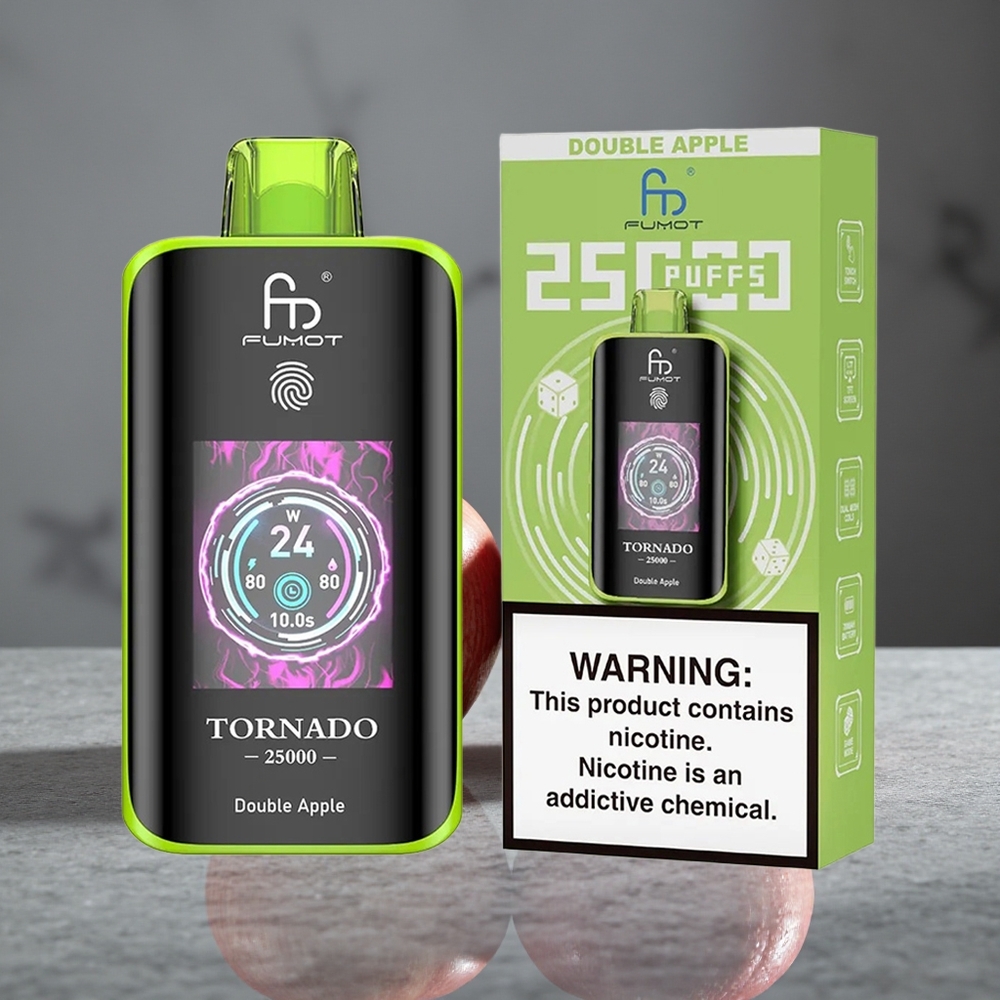 Fumot Tornado 25000 Puffs Maçã Dupla Tela HD Brazil vape wholesale
