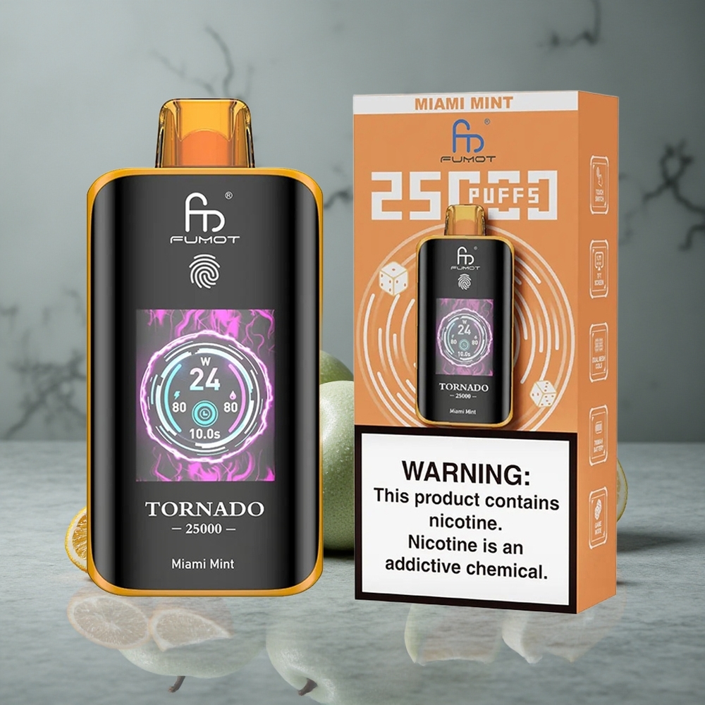 Fumot Tornado 25000 Puffs Miami Menta Tela HD Brazil vape wholesale