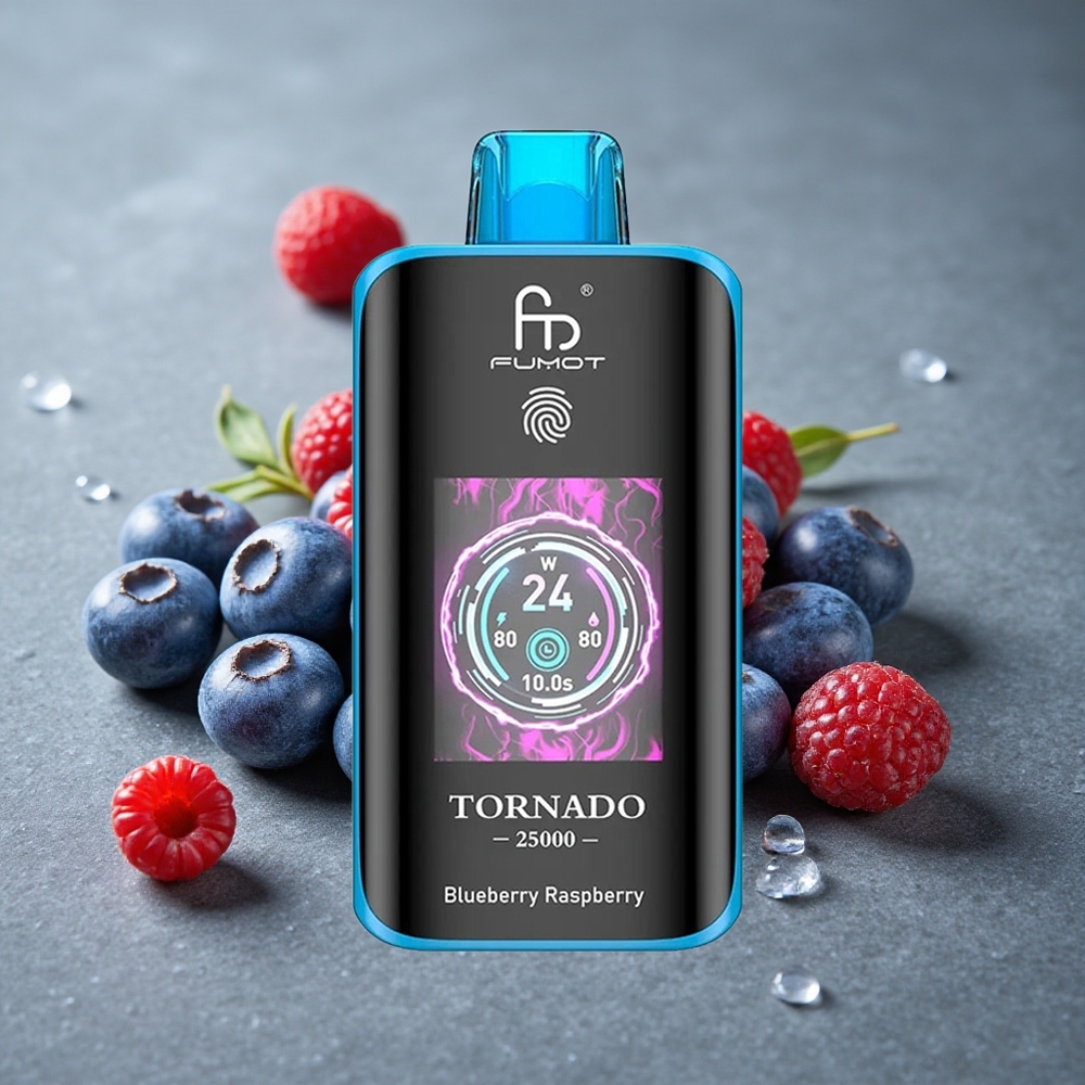Fumot Tornado 25000 Puffs Mirtilo Framboesa Tela HD Brasil Vape Wholesale