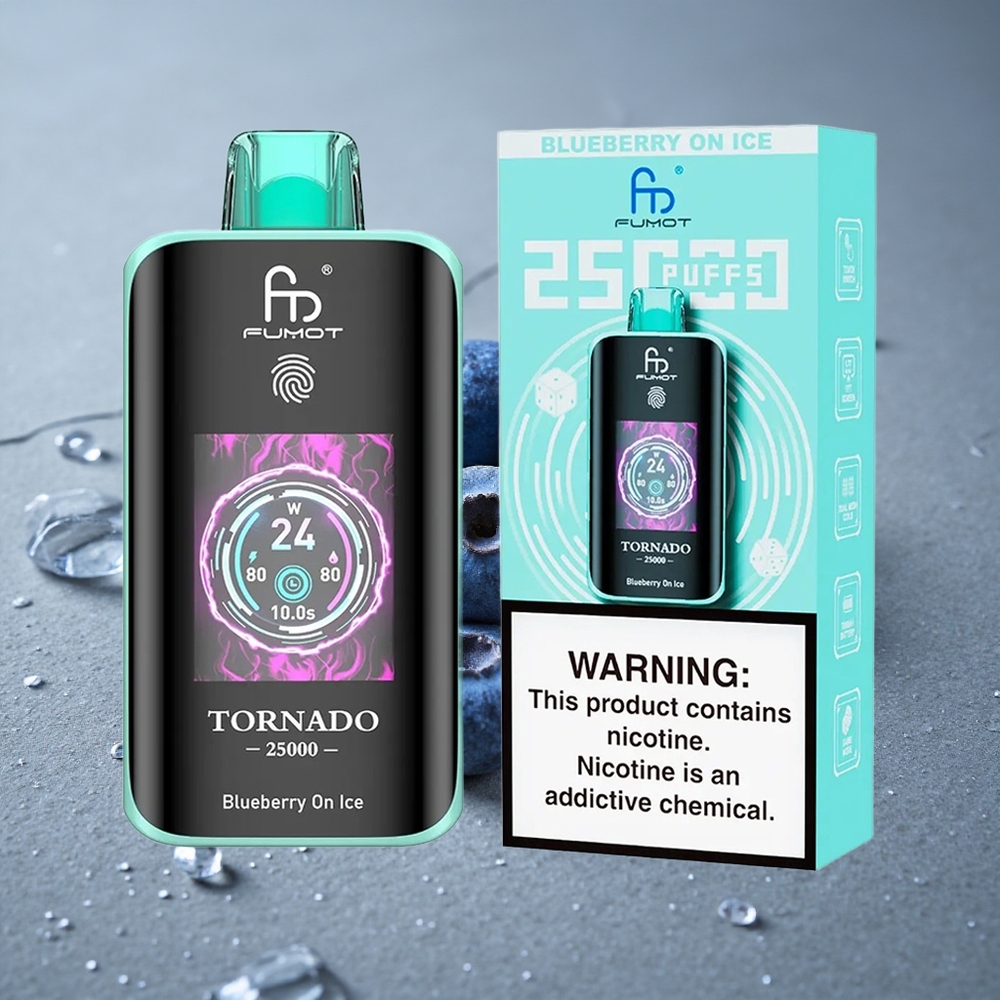 Fumot Tornado 25000 Puffs Mirtilo Gelo 20ml E-líquido Pré-carregado Brazil vape wholesale