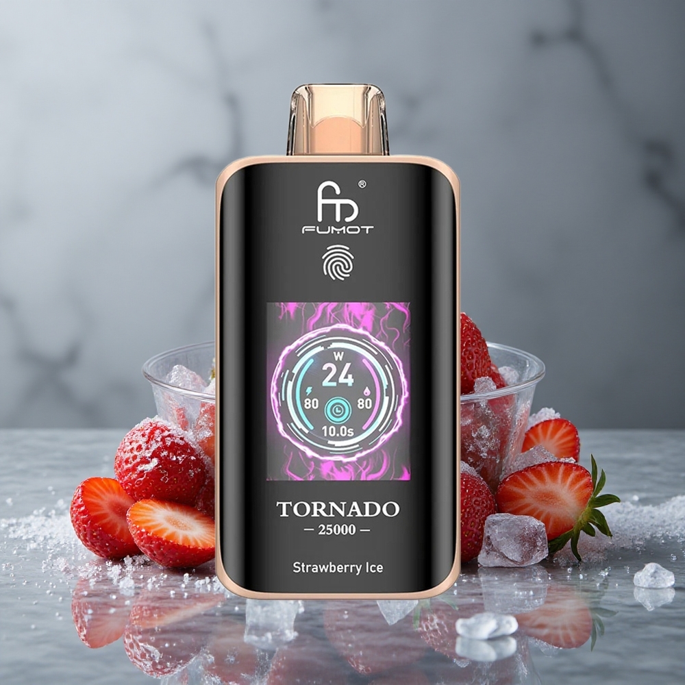 Fumot Tornado 25000 Puffs Morango Gelo Tela HD 20ml Brasil Vape Wholesale