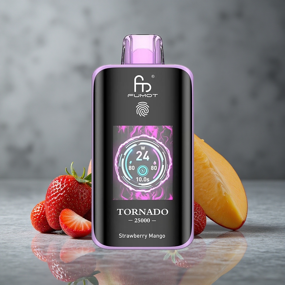 Fumot Tornado 25000 Puffs Morango Manga Tela HD Brazil vape wholesale