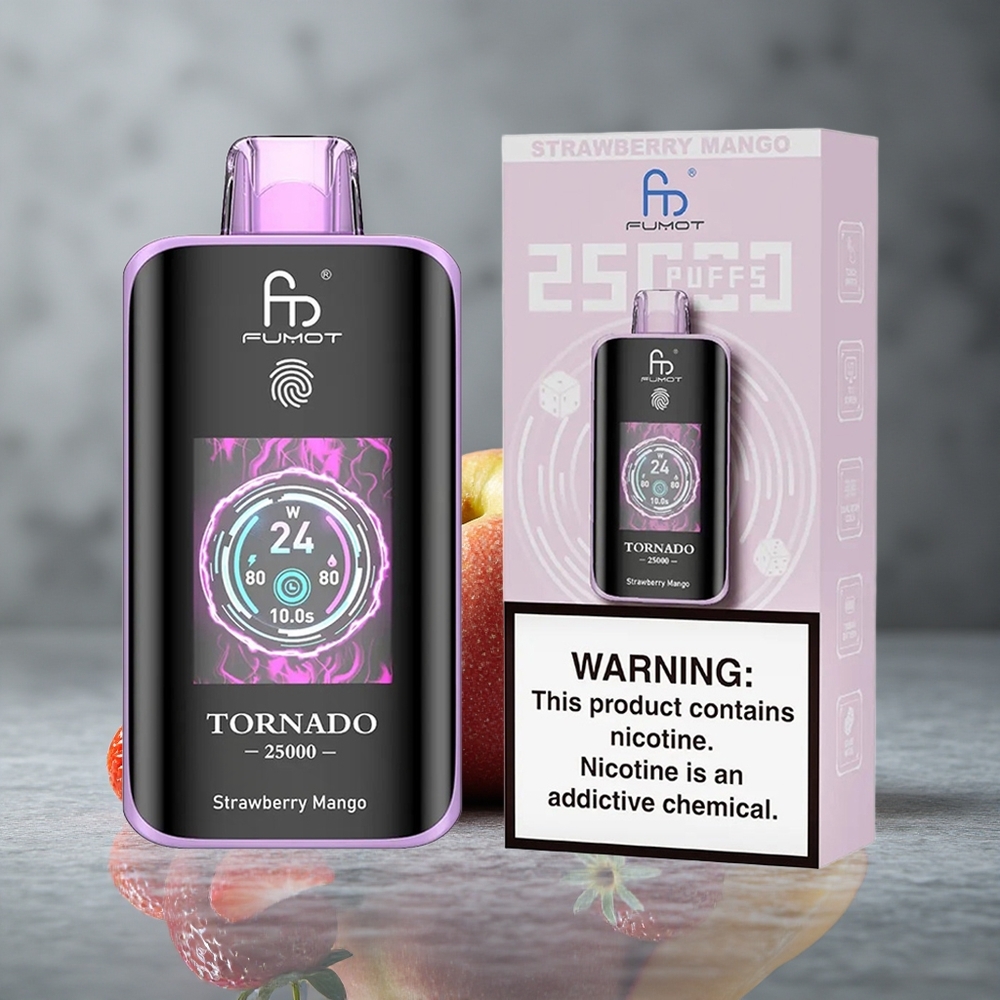 Fumot Tornado 25000 Puffs Morango Manga Tela HD Brazil vape wholesale
