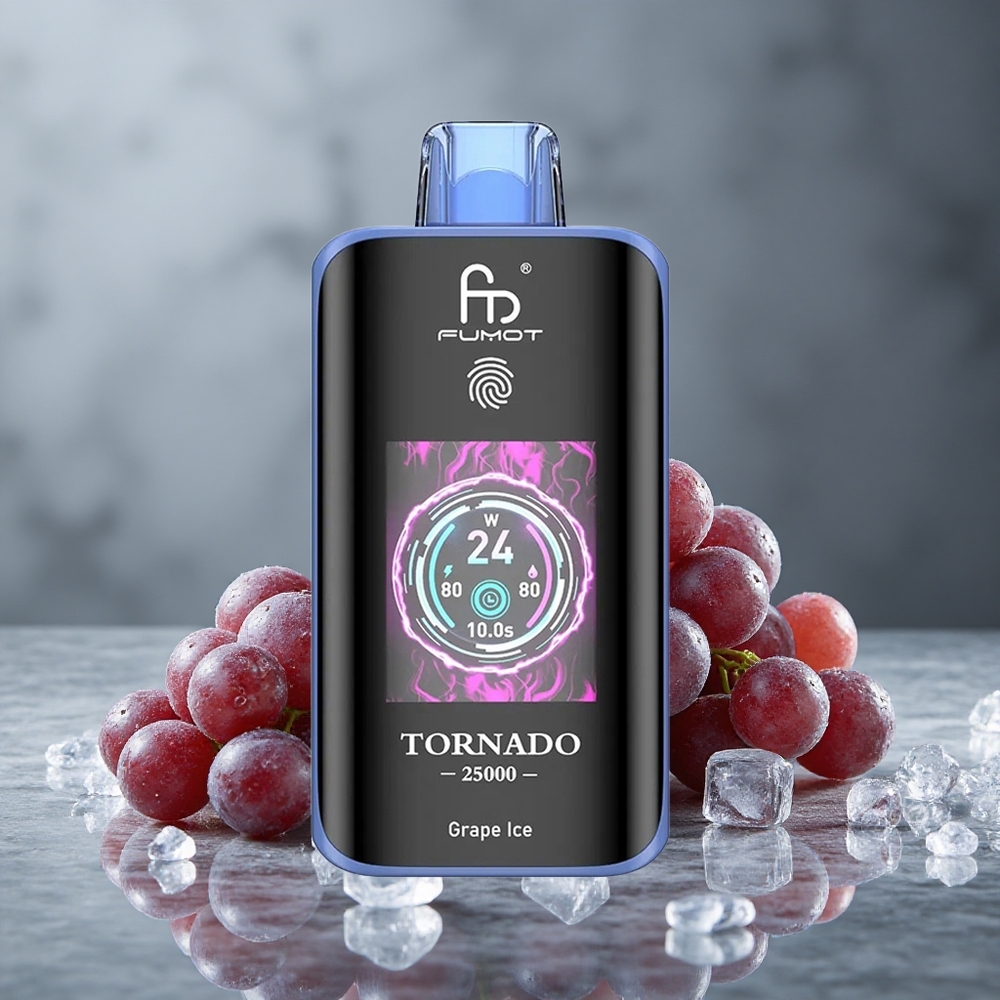 Fumot Tornado 25000 Puffs Uva Gelo com Tela HD e Bateria Recarregável 700mAh Brazil vape wholesale
