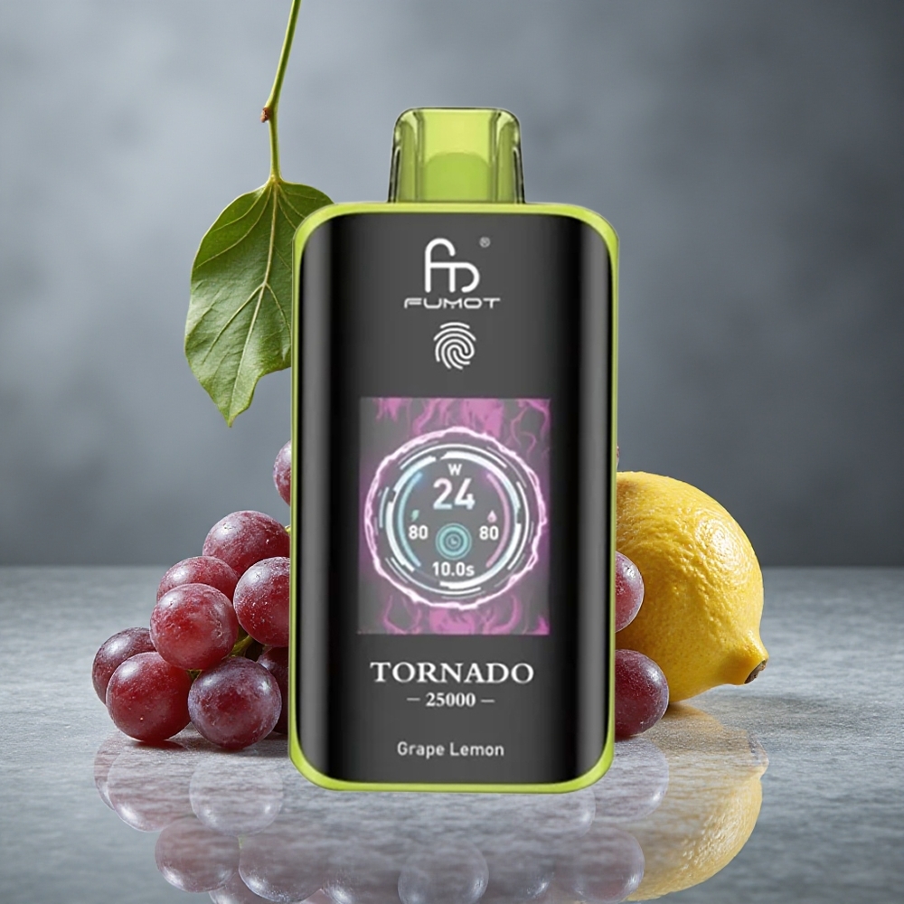 Fumot Tornado 25000 Puffs Uva Limão Tela HD Brazil vape wholesale