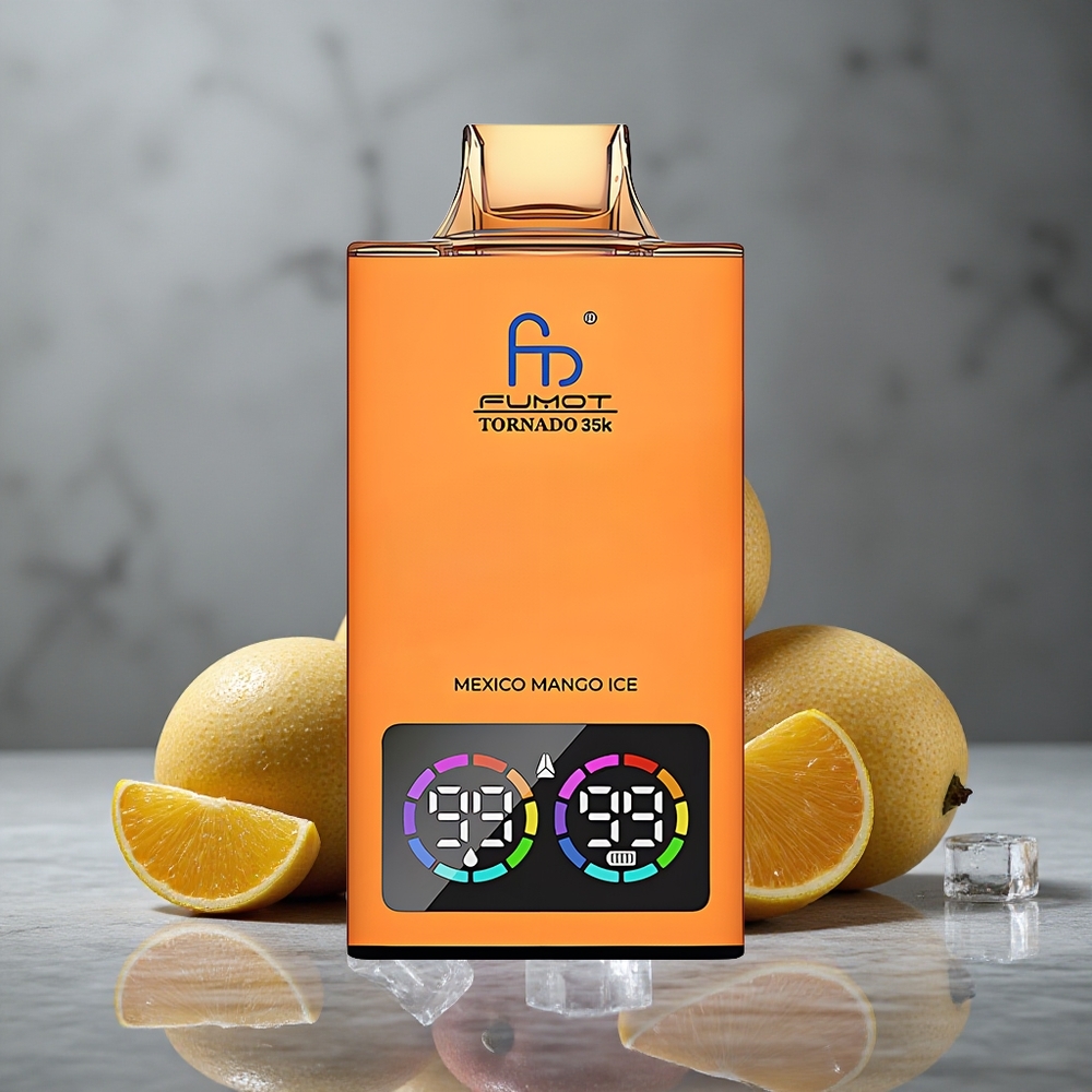 Fumot Tornado 35000 Puffs Manga Gelo Mexicano com Dual Mesh Coil e Indicador de E-líquido Brazil vape wholesale