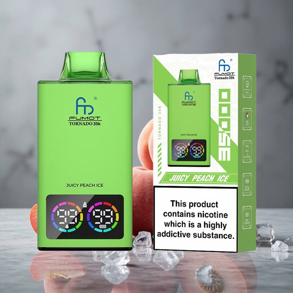 Fumot Tornado 35K 35000 Puffs Pêssego Suculento Gelo Dual Mesh Coil Brazil vape wholesale