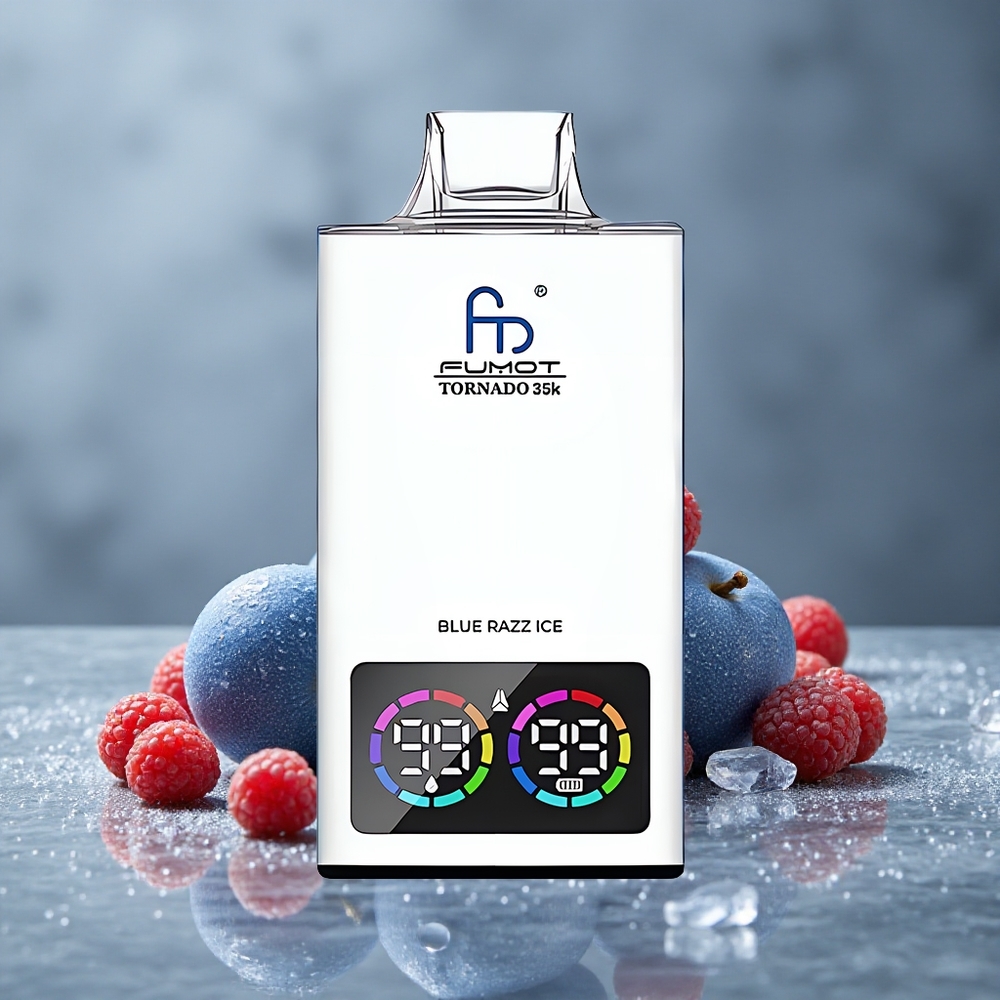 Fumot Tornado 35K Vape Descartável 35000 Puffs Mirtilo Framboesa Gelo com Indicador de E-liquid Brazil vape wholesale
