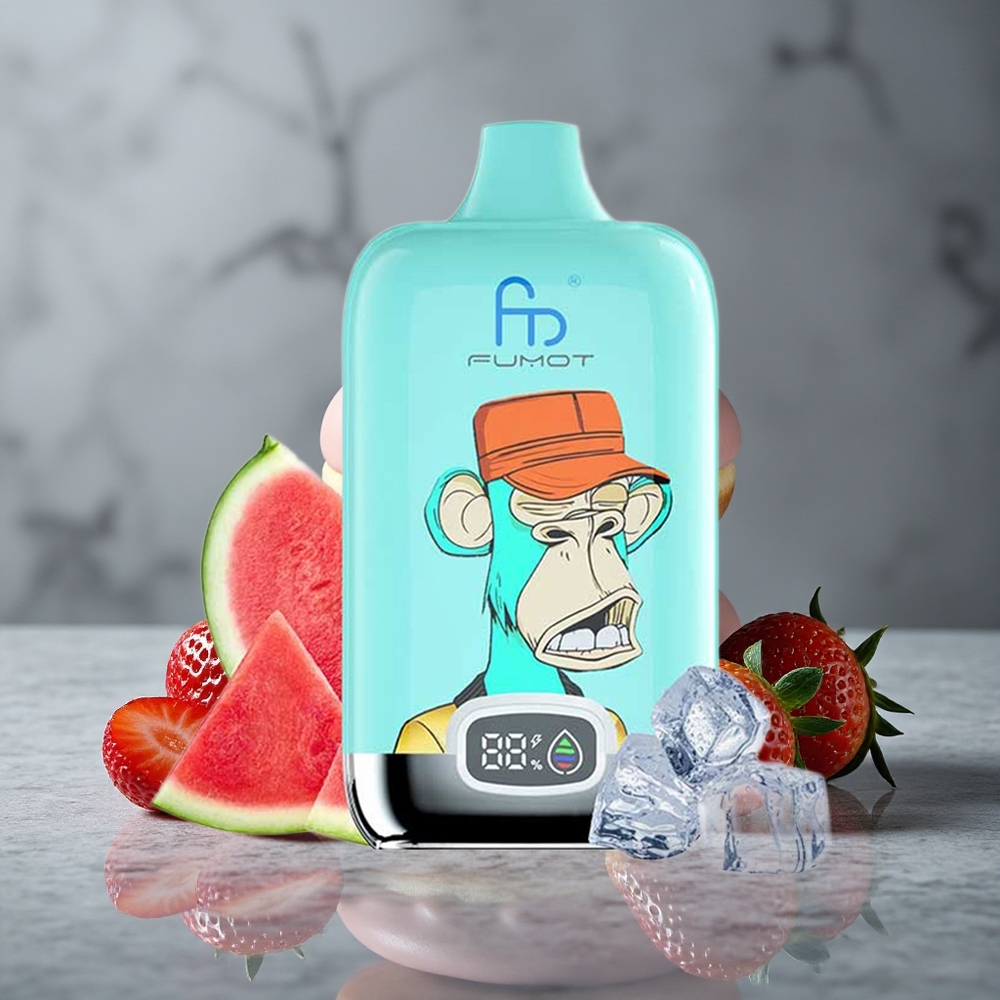 Fumot Tornado Digital Box 12000 Puffs Donut de Morango com Carregamento Type-C e 20ml E-Liquid Brazil vape wholesale